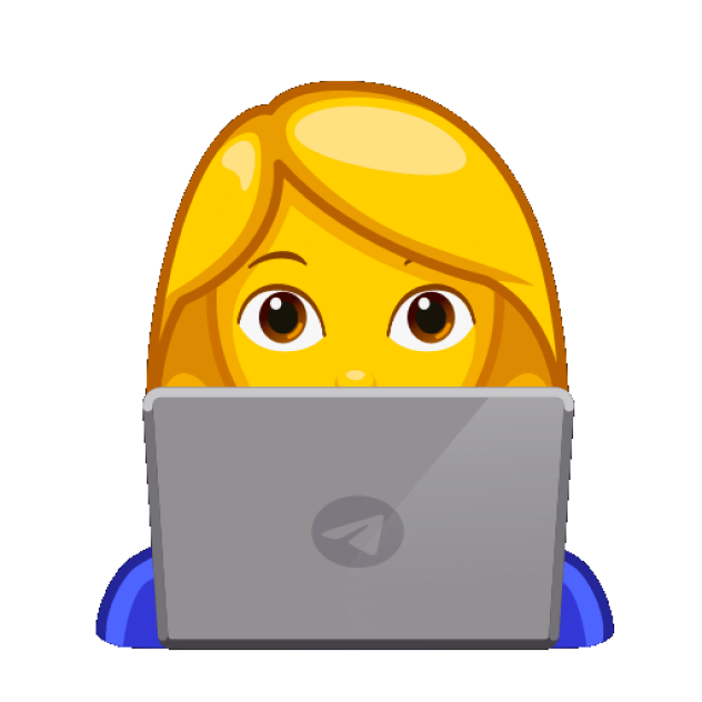 Emoji of a person with blonde hair, wearing a blue shirt, sitting behind a laptop. Their hands are on the laptop, and their face is partially obscured by the screen. This emoji could symbolize someone managing eCommerce platforms from their device.